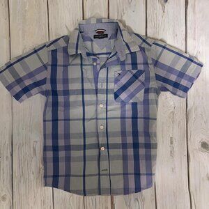 Tommy Hilfiger Boys Short Sleeve Skies Plaid Shirt Size S (8)